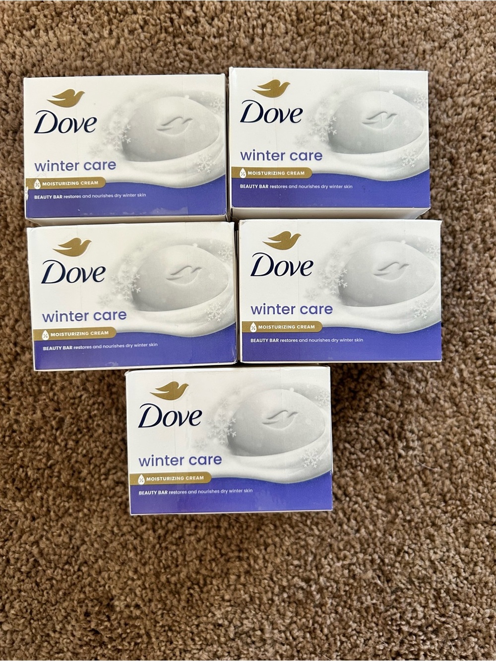 New 10 Bars Dove WINTER CARE Beauty Bar Soap 3.75 oz Each